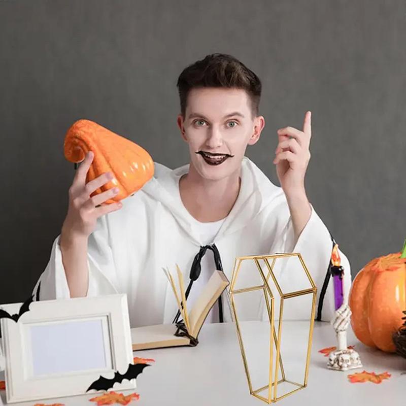 Gothic Coffin Glass Jewelry Box Vintage Display Case Halloween Storage Keepsake Box With Hinged Lid Candy Tray Multifunctional