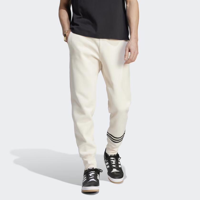 Adidas Originals Adicolor Neuclassics Sweatpants With Three-Stripe Colorblock And Drawstring Cuffs Men Bottoms White IM2095