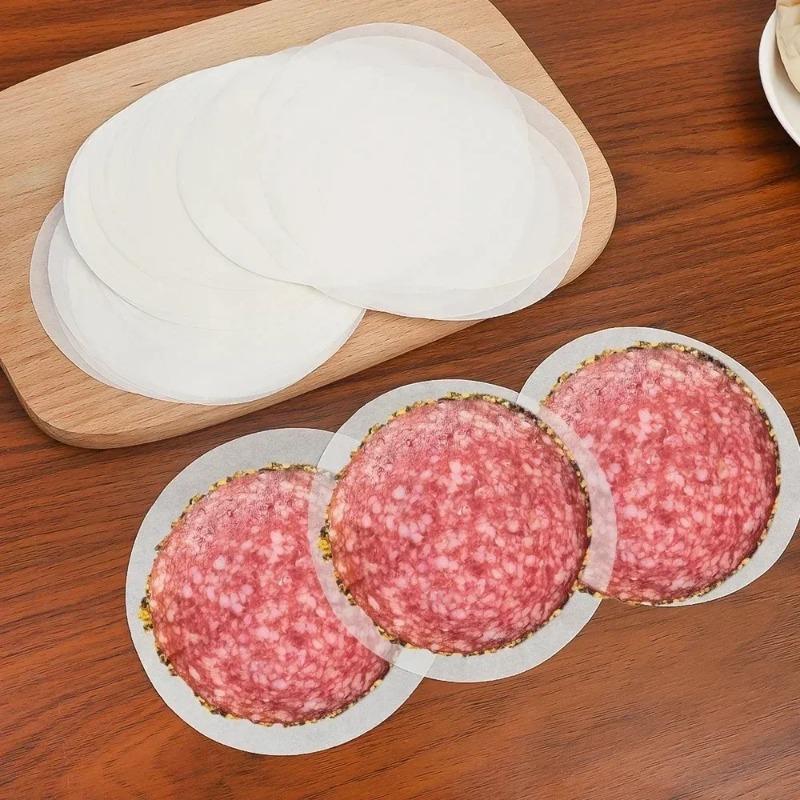 50/100/200/500PCS Disposable Hamburger Patty Separation Pads 11cm Round Hamburger Food Pads Paper Non-stick Oil Paper Baking Paper