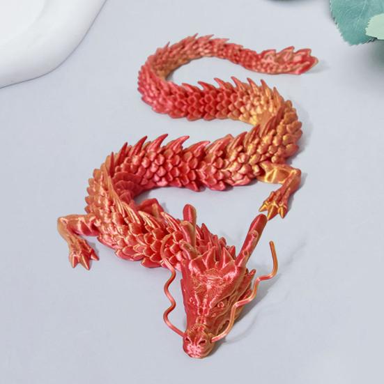Китайская статуя дракона, напечатанная на 3D-принтере, фигурка дракона с подвижными суставами, шарнирная скульптура дракона, украшение стола для домашнего офиса