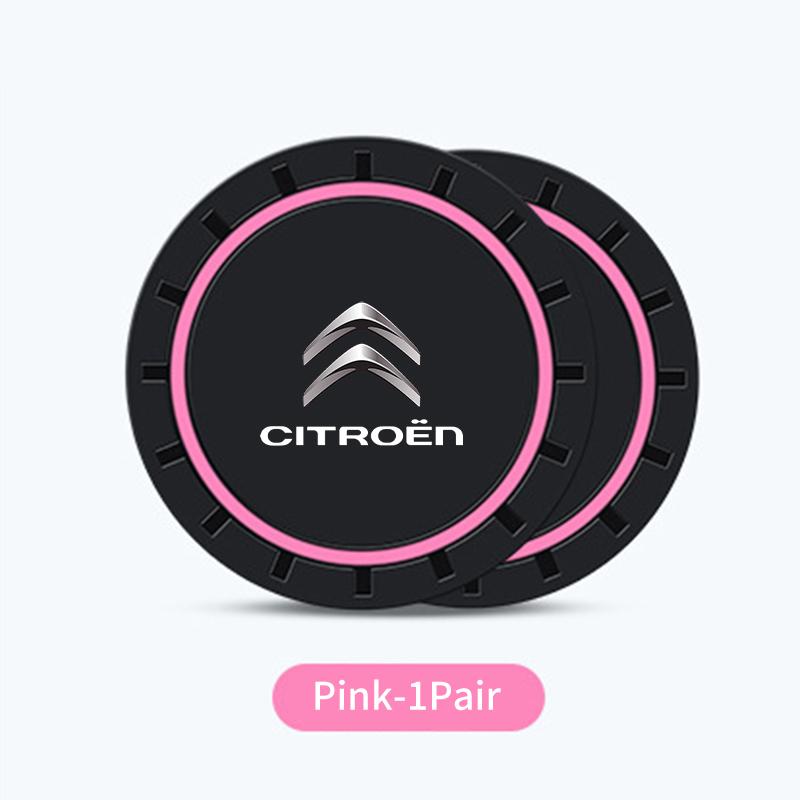 OCDK9 2pcs Silicone Car Water Cup Holder Coaster Anti Slip Pad Mat For Citroen C5 C1 C2 C6 C4L DS3 DS4 DS5 C-Elysee Grand Berlingo