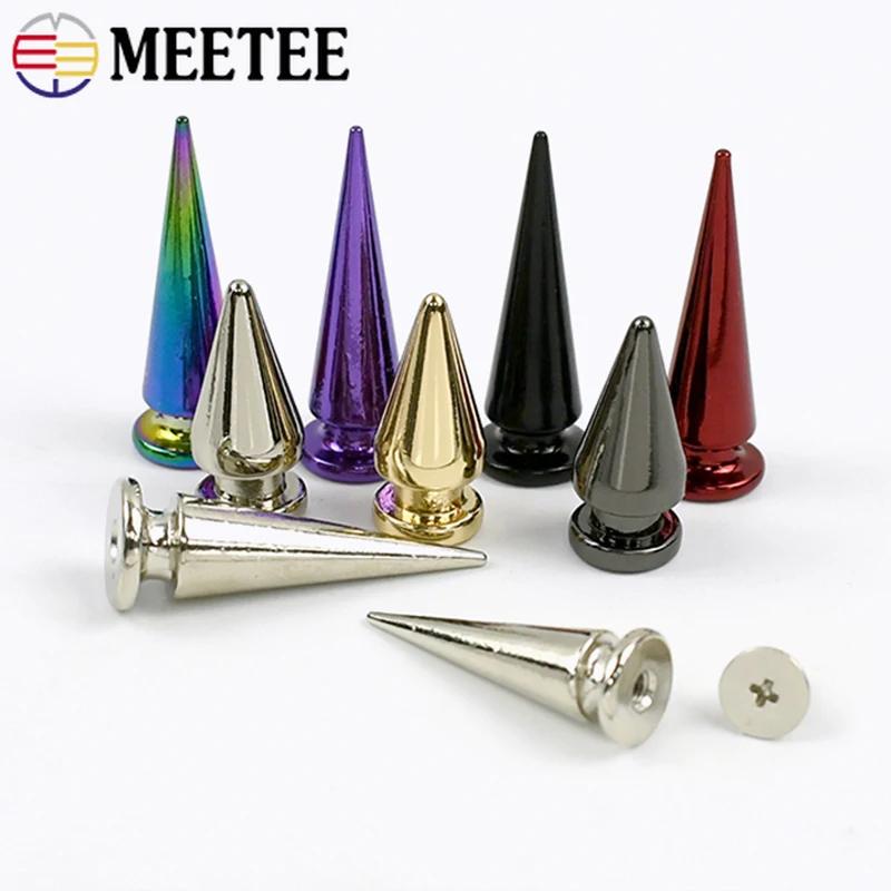 5/10/20Pcs Meetee Metal Punk Rivets Screwback Cone Studs Spikes for Leather Crafts Garment Rivet Bag Decor Nails DIY Accessories