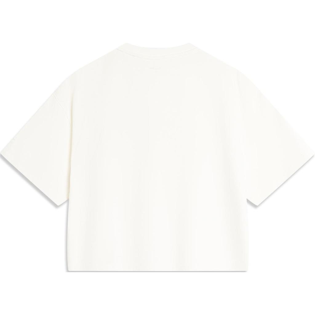 Li Ning X Disney Monsters University Disney Collaboration Series Letter Print Casual Breathable Short Sleeve T-Shirt Women T-Shirt Off-White AHSU490-1