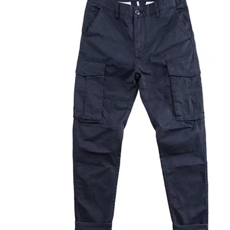 Men's Loose-Fit Solid Color Overalls: Spring/Autumn Korean Style, Semi-Elastic Waist, Outdoor Casual Pants