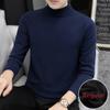 Элегантный и элегантный мужской свитер с защитой от катышков, высококачественный трикотажный свитер с высоким воротом, облегающий свитер с длинным рукавом, однотонная трендовая мужская одежда