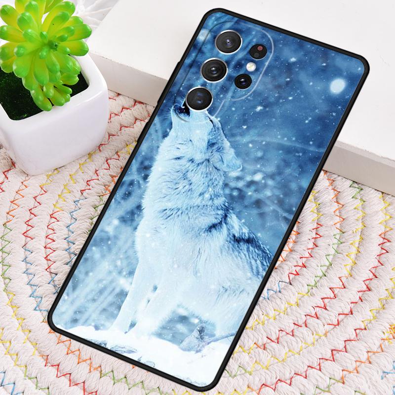 Snow Wolf TPU Phone Case For Samsung Galaxy note 10 pro S26 S25 S24 S23 S22 Ultra Plus S21 FE S20 Shockproof Cover