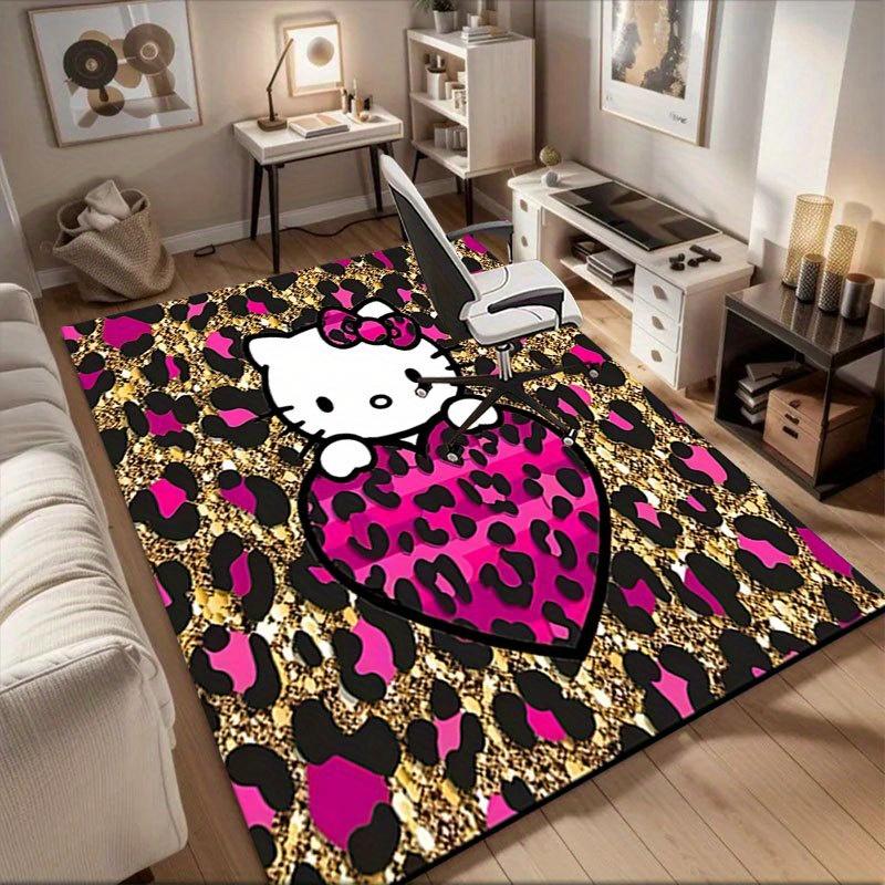 1 шт. Sanrio Hello Kitty Ковер для офиса с принтом русалки Прямоугольный коврик под стол, Идеальный декор для гостиной, спальни, кухни, Нескользящий пол