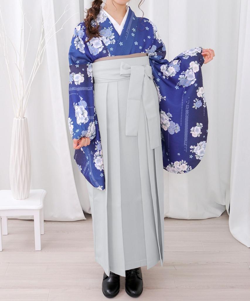Однотонная Хакама Сероватая [KYOETSU] [Kyouetsu] (Девочкам, Синий, 80 см)