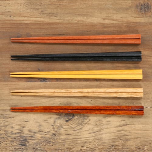 Fujiboeki Octagonal Chopsticks, 22.5cm, Set of 5, Natural Wood, Auspicious Chopsticks, 15418