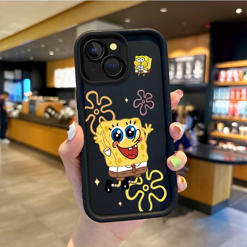 Мультяшный Человек-губка Пылезащитный Чехол для Телефона Для iPhone 15 14 13 12 11 Pro Max 15 14 8 7 6 Plus X XS Max 8 7 6 Силиконовый Нескользящий Чехол