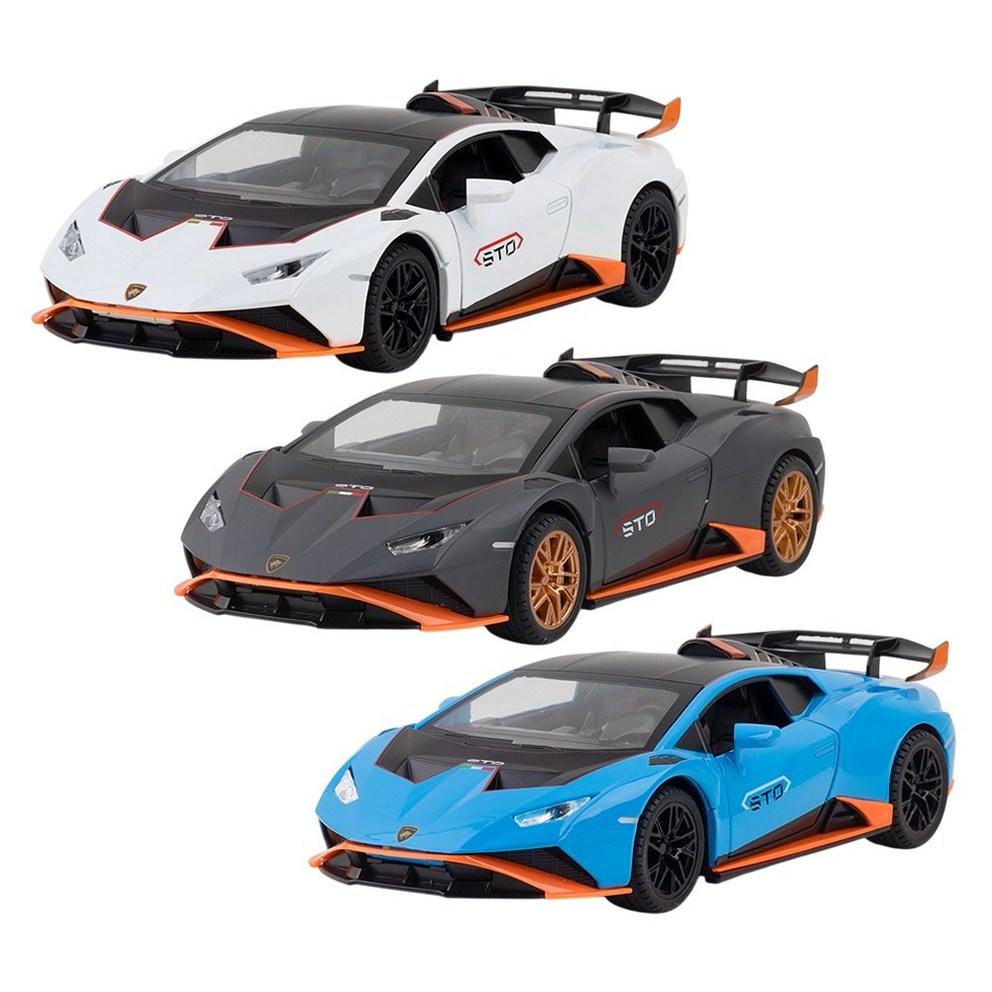 МояМашина 1:Масштабная модель Lamborghini Huracan STO из литого металла - Синяя Коллекционная фигурка и Декор для витрины