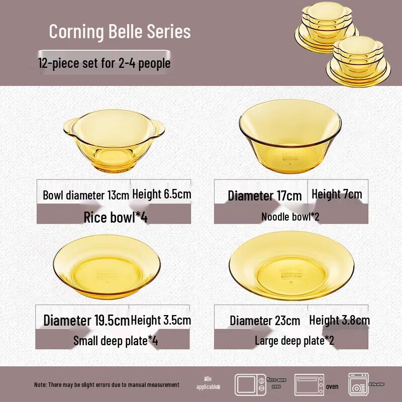 Corning Pyrex Belle Amber Heat-Resistant Glass Dinnerware Collection