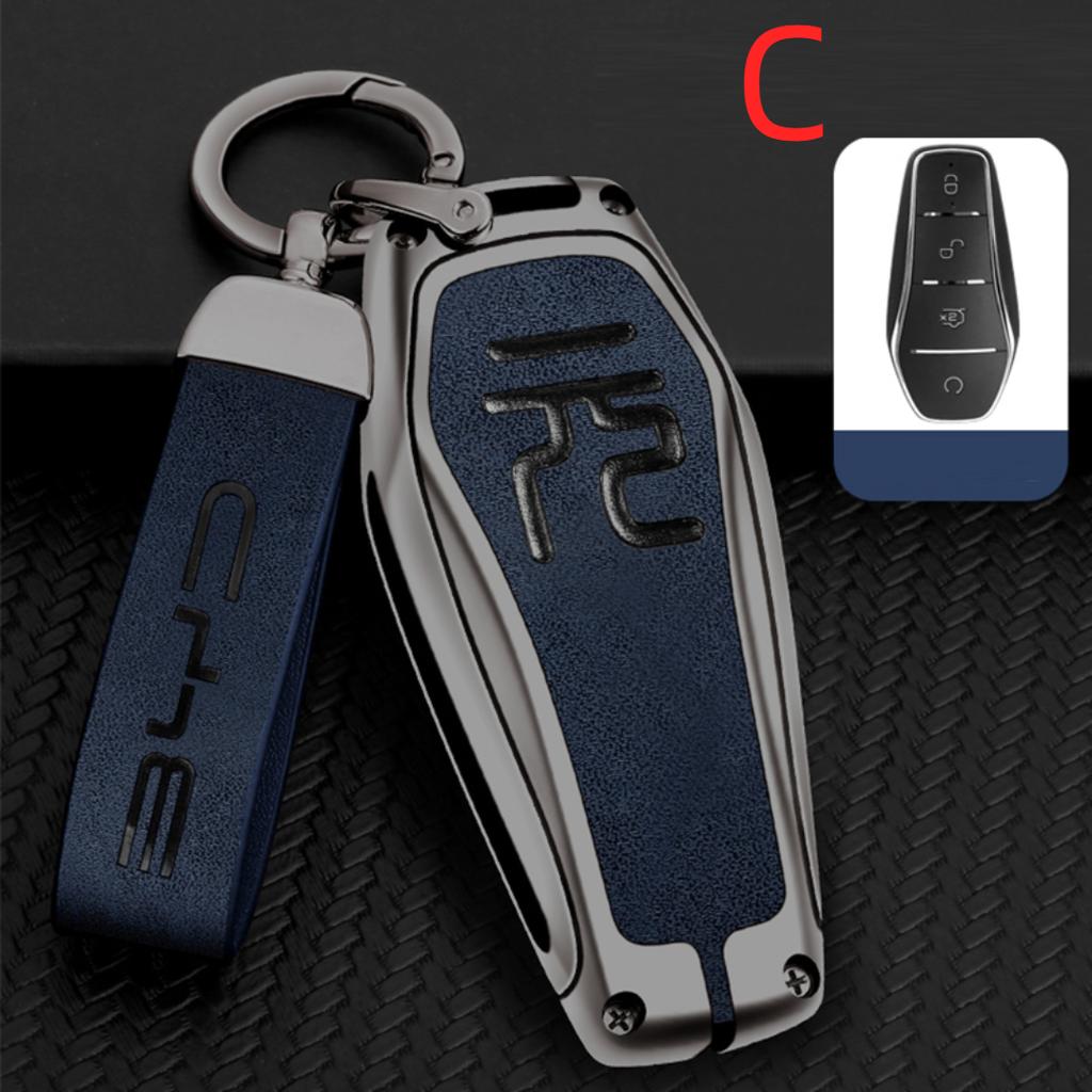 For B/YD ATTO 3 Yuan PLUS Key Set Car Interior Matel Key Case Fob Auto Key Bag Protection Key Buckle Car Accessories