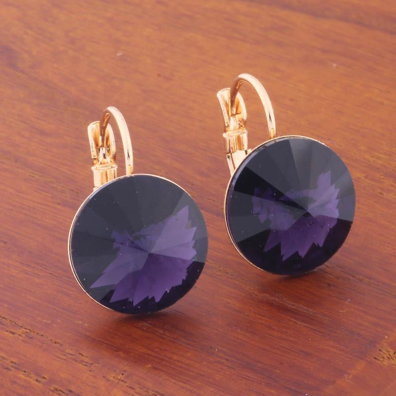 14 мм круглые цветные серьги