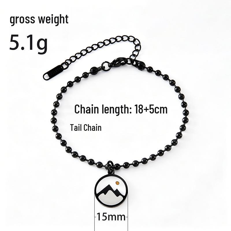 European & American Mustard Seed Epoxy Pendant Bracelet - Stainless Steel, 15mm Round Bead Chain.