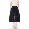 Washed Ink Splashing Dirty Dyed Pleated Tooling Shorts Men's and Women's Retro Loose Wide-leg Couple Jeans