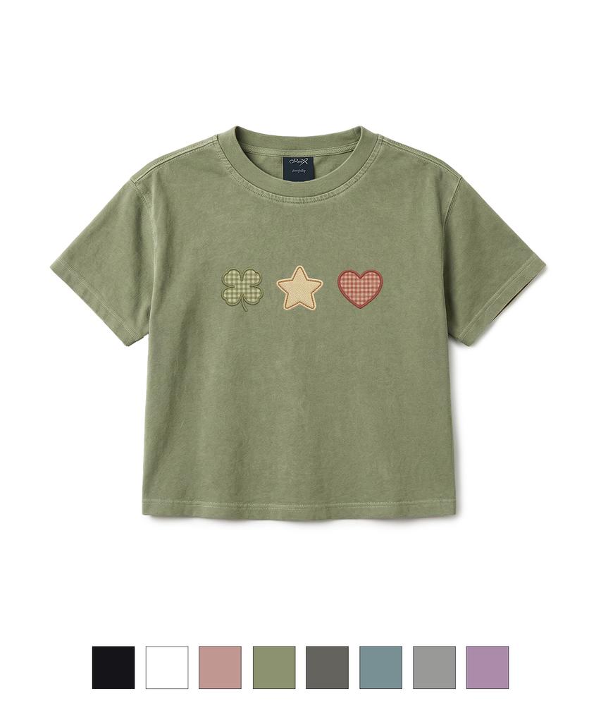WILDROCK Clover Club Pigment Oversized Short Sleeve T-Shirt (Includes Cropped) (Type A)