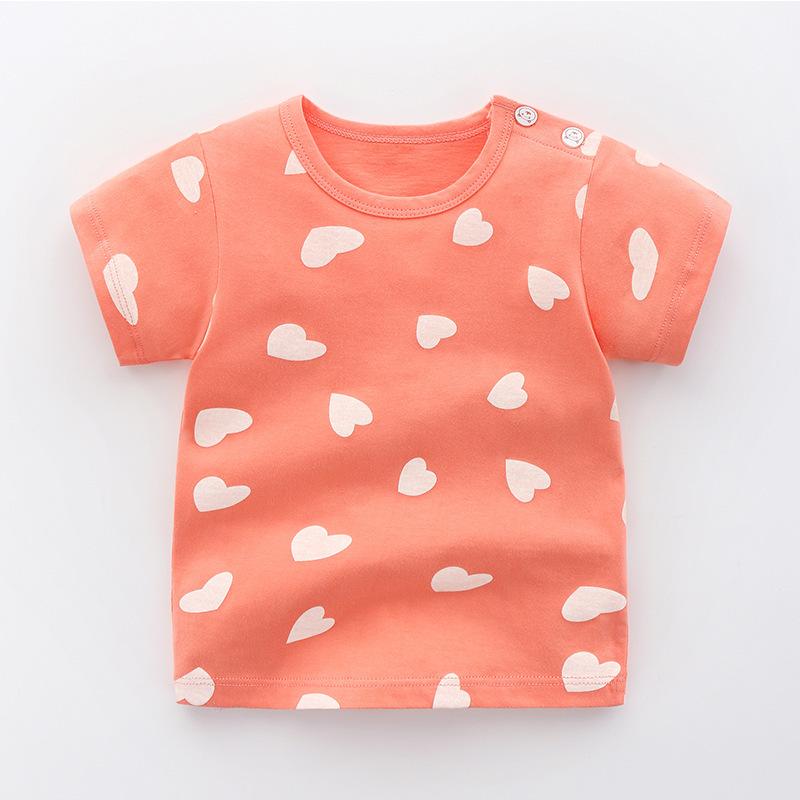 Детский топ из чистого хлопка с короткими рукавами, летняя тонкая детская одежда для маленьких девочек, футболка для детей 0 лет, 1 мальчика, 3 детей, дети с половиной рукавов