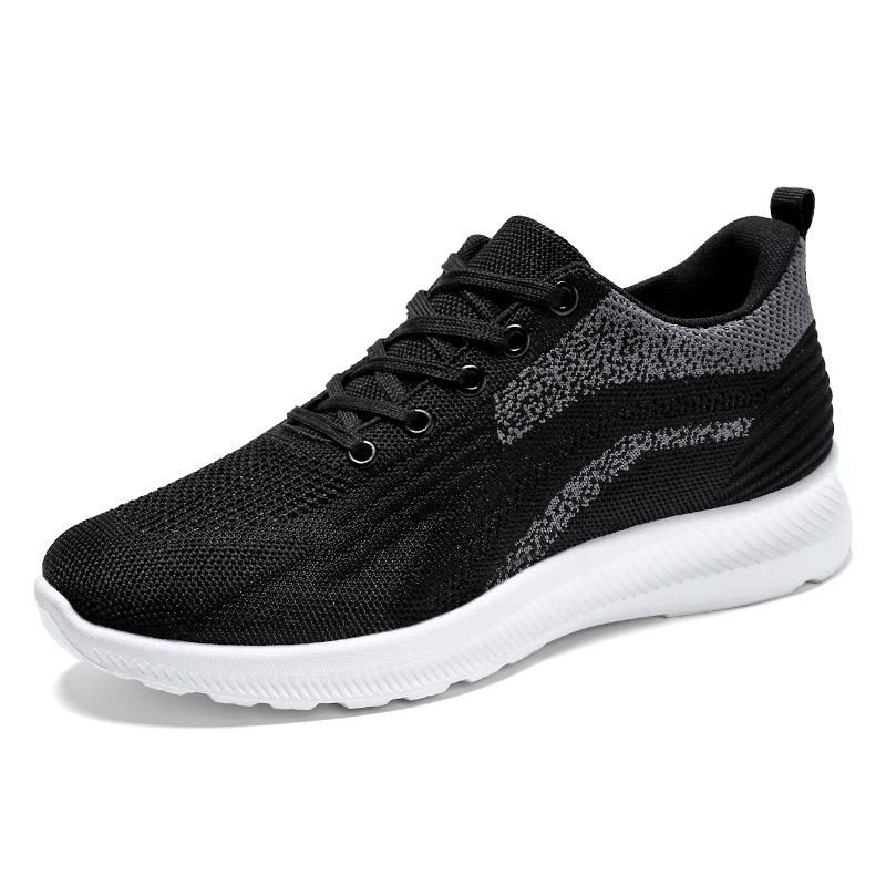 Shoes Men's 2025 Spring New Casual Men's Shoes Flying Woven Breathable Single Shoes Korean Version Lace-up Sports Shoes Manufacturer