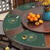 Fan-Shaped Placemat New Chinese Style Waterproof Oil-Proof Disposable Round Table Leather Light Luxury High-Grade Anti-Scald Western-Style Placemat