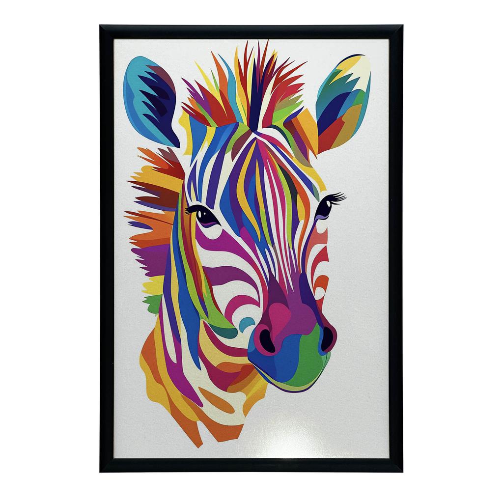 Plakat Tęczowa Zebra Plakat Tęczowa Zebra, 30X40 Cm, Bez Ramy, Papier Matowy 230 Gsm