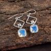 White Opal Gemstone 925 Sterling Silver Jewelry Handmade Earrings 1.70" For Gift EE-10-14