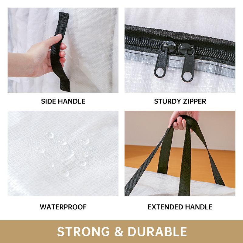 Transparent Storage Bag Large Capacity Blanket Toy Sundries Clothes Organizer Dust Proof and Moisture Moving Luggage Bags
