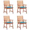 Day and Night - Day and Night Garden Dining Chairs and Cushions 4 Units Solid Acacia Wood