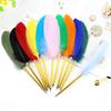 Retro Style Feather Quill Ballpoint Pen Wedding Gift Office School Supplies Kawaii Student Present Gift