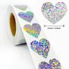 Valentine's Day Holographic Laser Self-Adhesive Sealing Stickers - 500/Roll