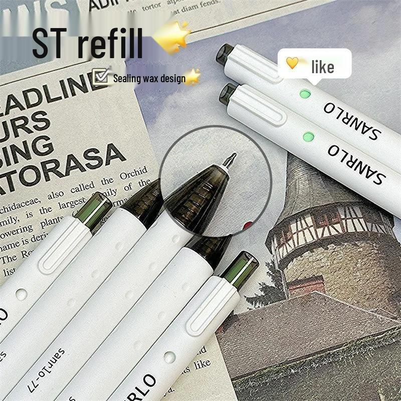 Гелевая ручка Jasmine White Tea с быстросохнущими чернилами, гладкий углеродный наконечник ST, нажимной механизм для экзаменов