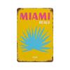 Vintage Metal Signs Decor Modern Scenic Travel Mykonos Palm Miami Wall Art Poster Prints Boho Maximalist Style Picture