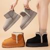 Shoes Women's Snow Boots Cotton Shoes Fleece Thickened Cotton Boots One Pedal Medium Boots Platform Women's Boots