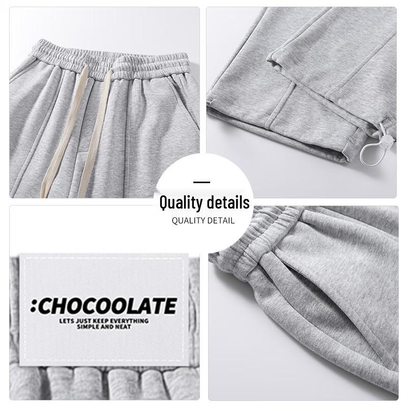 :Мужские флисовые спортивные штаны CHOCOOLATEit свободного кроя с прямыми штанинами