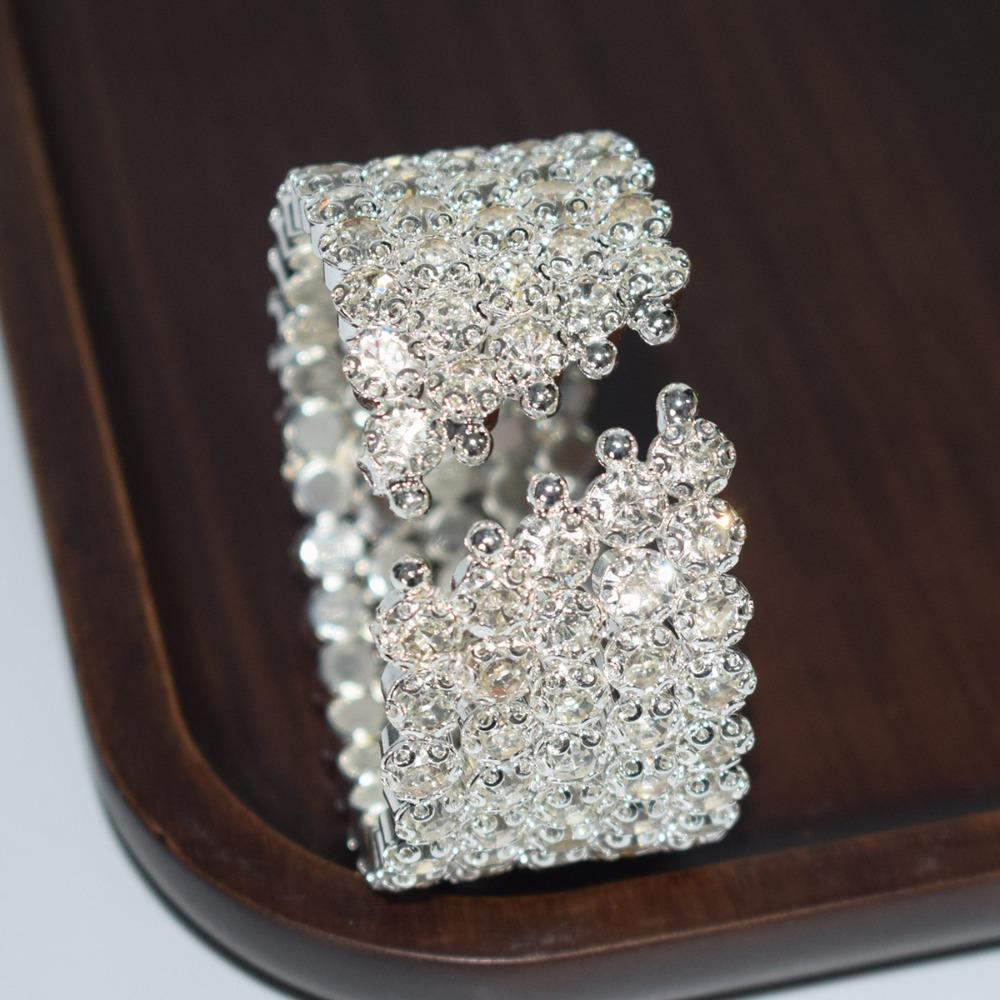 Хрустальные стразы Рука Браслет на запястье Кольцо Пять рядов Браслеты Мода Хрустальные браслеты Женщины