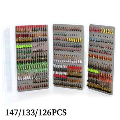 126/133/147 шт. Нимфа Скуд Личинка Мошки Ультратонкий Портативный Набор Рыболовных Коробок Форель Хариус Солнечник Приманка Карп Искусственная Рыбная Приманка