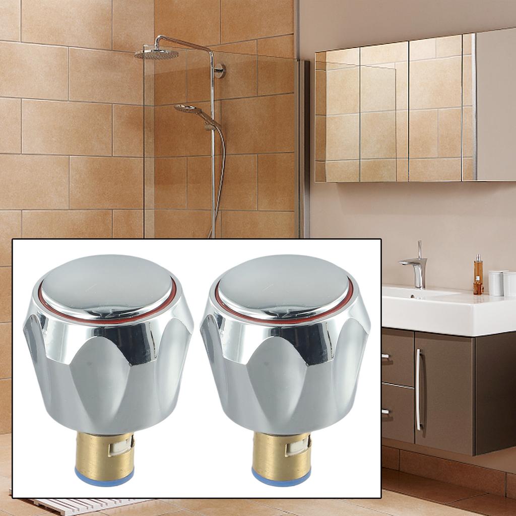 2pcs Copper Valve Faucet Handle Handwheel Replacement ABS Blue Handwheel New