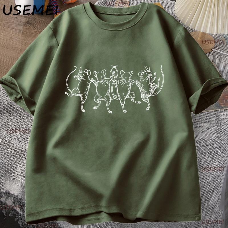 Dancing Rats Tshirt Unisex Unisex Funny Cottagecore Aesthetic Y2k Clothes Weirdcore T Shirt Cotton Loose Soft Grpahic Tees