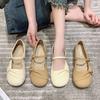 Xiaoxiangfeng Single Shoes Women's Summer Soft Flat Bottom 2025 New Spring and Autumn Korean Version Mary Jane Evening Gentle Grandma Small Leather Sh