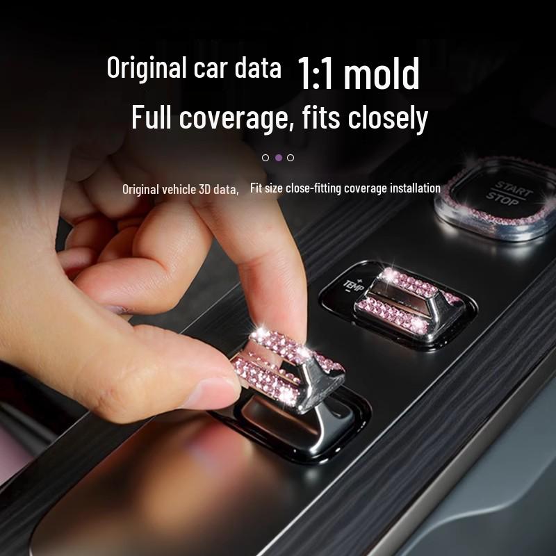 Xiaomi SU7 Diamond-Embellished Interior Stickers for Center Console and Car Logo Customization