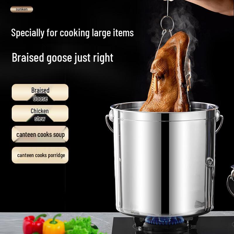 WUHE 304 Stainless Steel Water Bucket with Handle