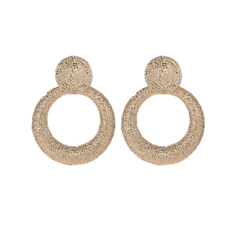 Frosted Geometric Earrings Cold Wind Exaggerated Retro Round Earrings Temperament Wild Earrings MIT