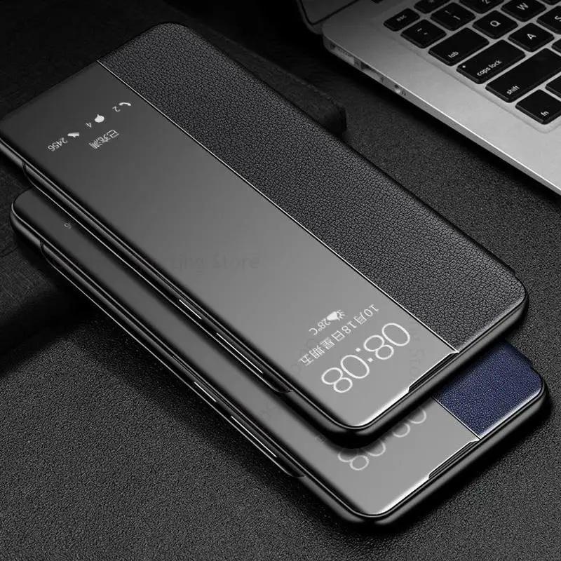 Phone Cases For ZTE Nubia Z60 Ultra Z50S Pro View Windows Flip Leather Phone Case For Nubia Z50 Ultra Z40S Z30 Pro Shockproof Clear Bumper Phone Cover