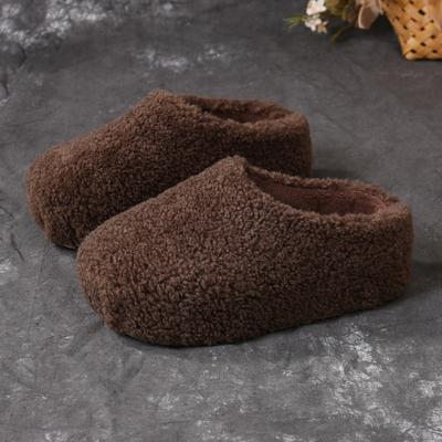 Женская мода Baotou Cotton Drag Winter New Round Head Deep Mouth Толстая подошва Нескользящие износостойкие плюшевые тапочки