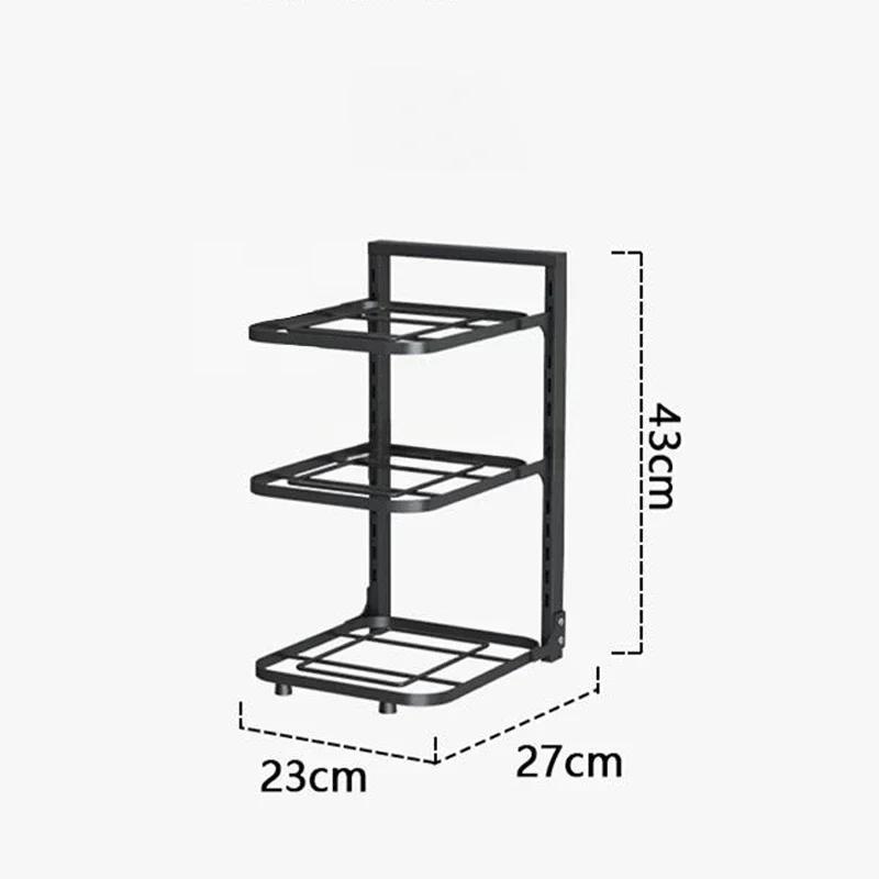 Pot Rack Kitchen Organizer Cabinet Adjustable Assembled Detachable Metal Storage Bowl Shelf Multilayer Simple Pot Rack Organizer