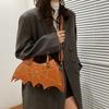New Fashion Retro Punk Style Dark Embroidery Bat Portable Messenger Bag Shoulder Bag Women