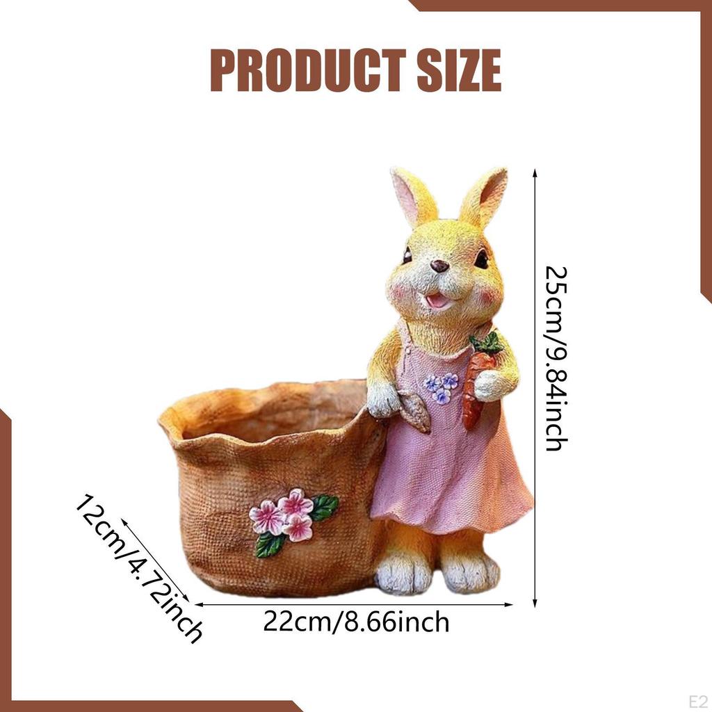 Bunny Planter Pot Flowerpot Cute Home Decoration Craft Multipurpose Flower Resin for