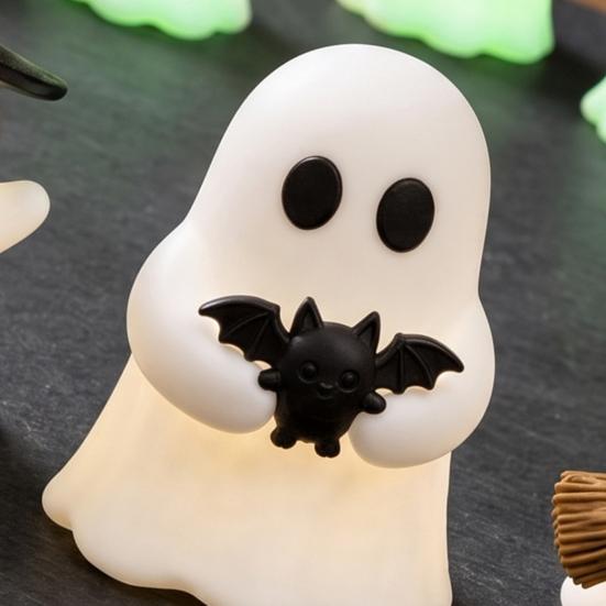 Themed Baking Decorations Halloween Luminous Mini Ghost Figurines, Glow in The Dark Cute Party Accents Miniature Statue for Micro Landscape,