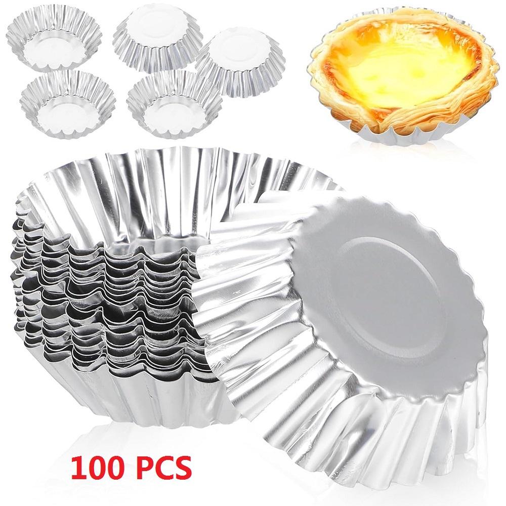 100Pcs Mini Egg Molds Tiny Pie Tartlets Dessert Muffin Cupcake Pans Tin Egg Mold Bakeware