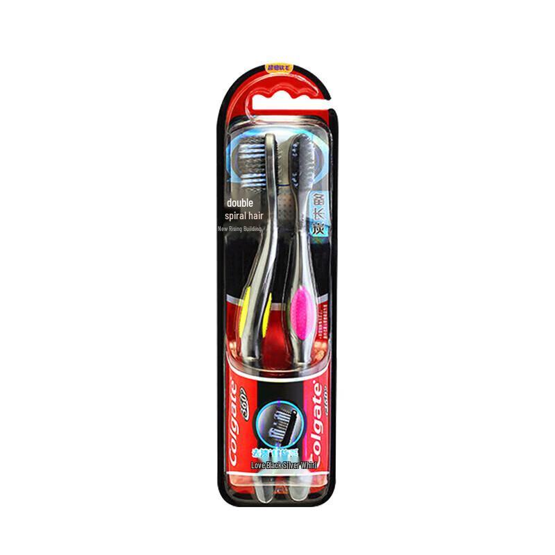 Colgate Зубная щетка с мягкой щетиной, угольная, 2 шт.